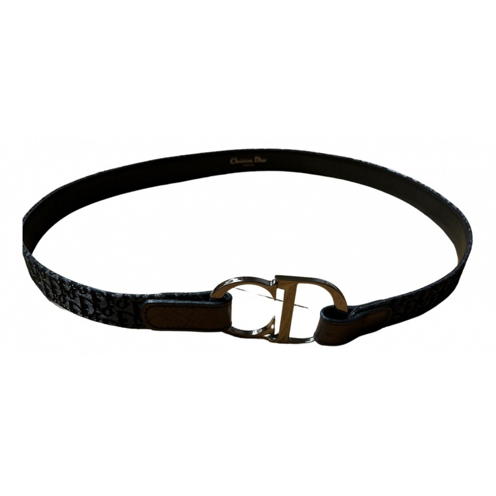 Christian Dior totter pattern belt in black & chrome